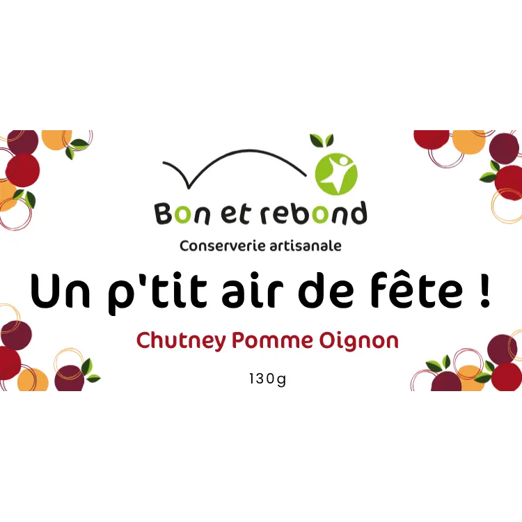 Chutney d'Oignons, Pommes, Raisins - Bocal 130g
