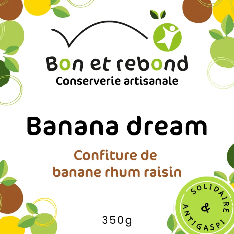 Confiture de Banane Rhum Raisin - Bocal 350g