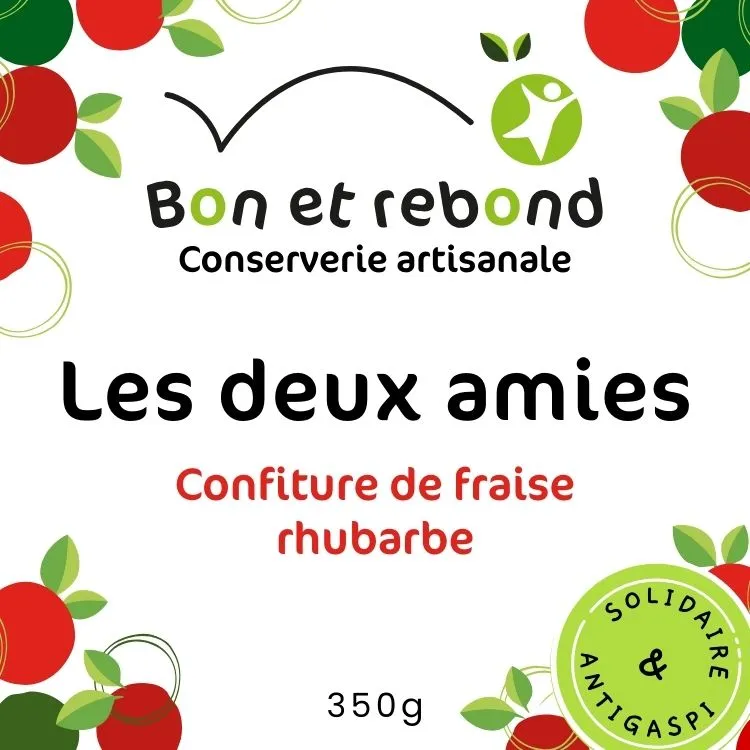 Confiture de Fraise Rhubarbe - Bocal 350g