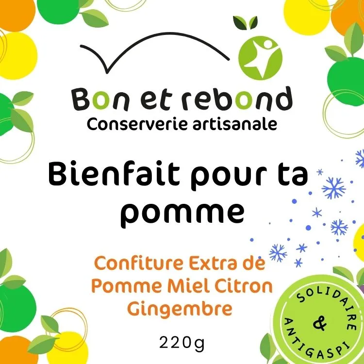 Confiture de Pomme Citron Miel Gingembre - Bocal 220g édition spéciale