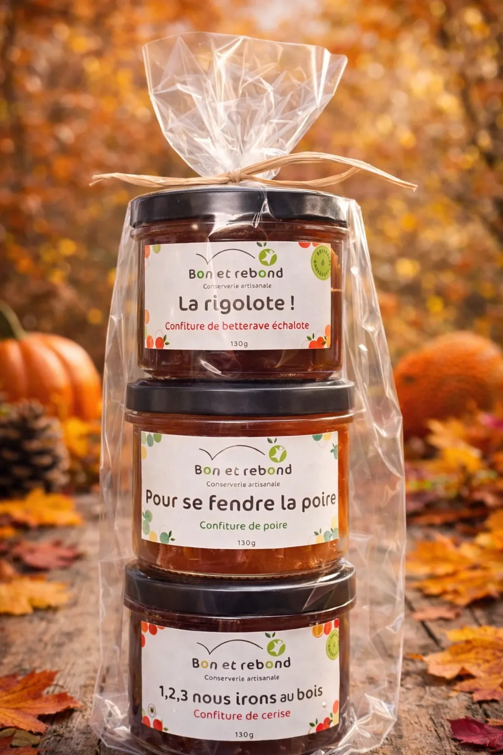 Triplet de Confitures à fromage : Betterave-Echalotte/Cerise/Poire - 3x130g